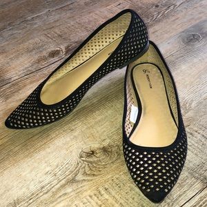 Black flats with rhinestones